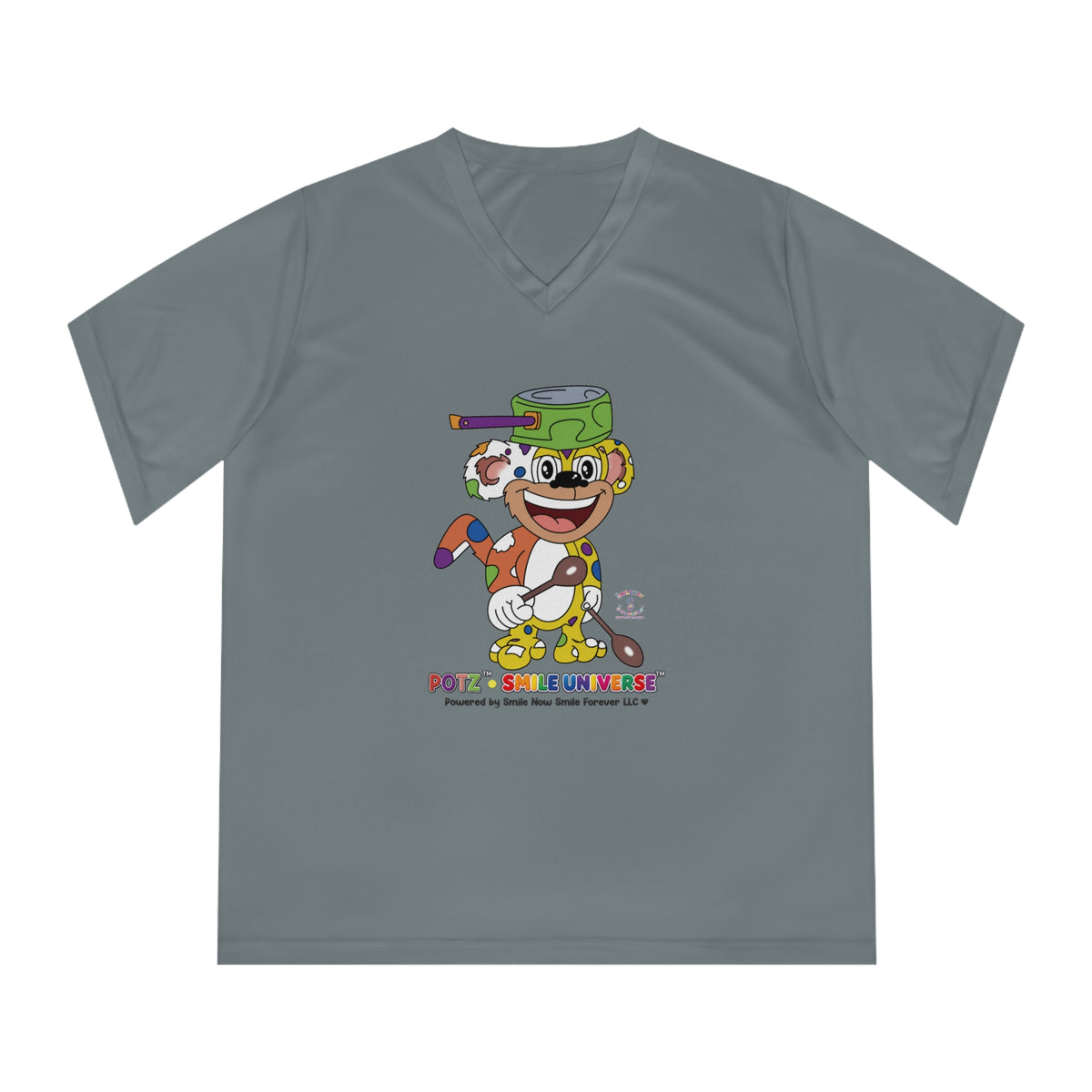 Potz™ Women's Performance V-Neck T-Shirt – Playful Graphic Tee | Smile Universe Collection
