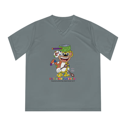 Potz™ Women's Performance V-Neck T-Shirt – Playful Graphic Tee | Smile Universe Collection