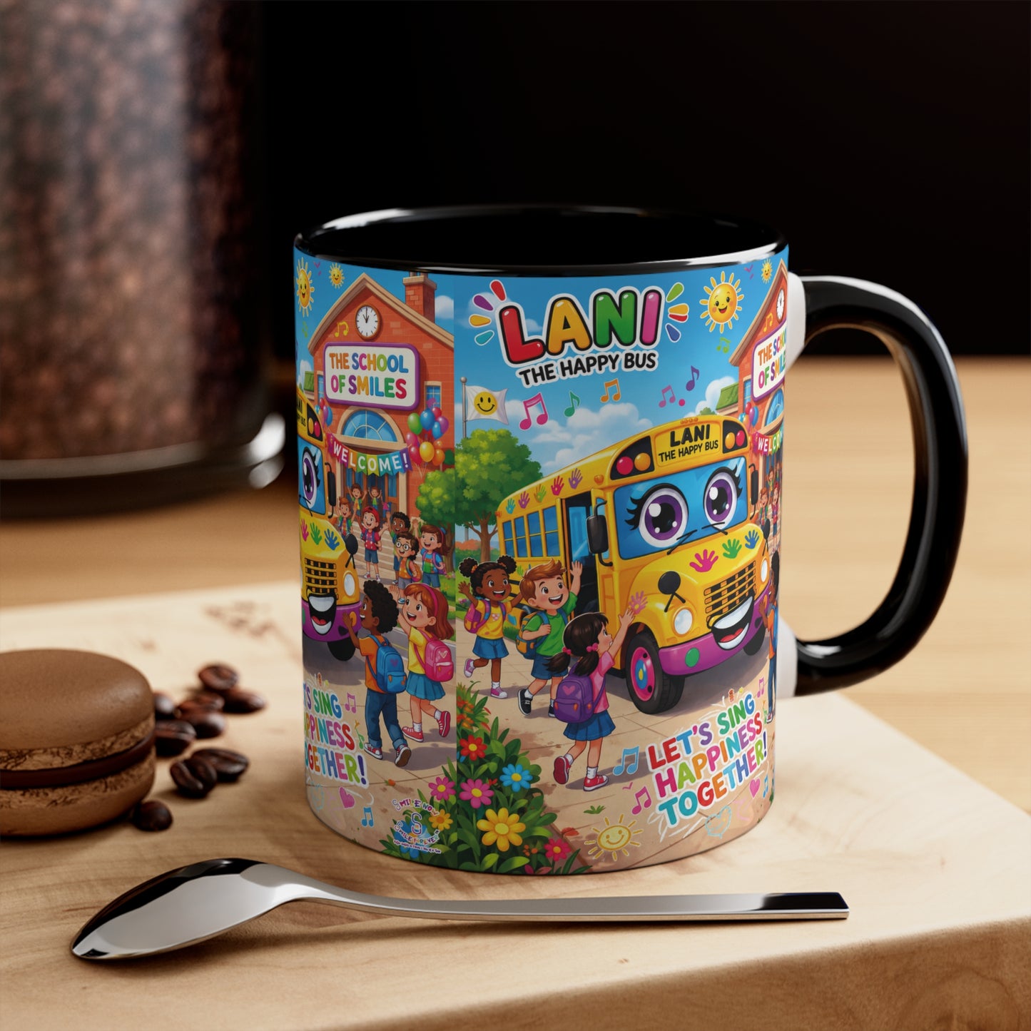 Lani™ Accent Mug – "Let's Sing Happiness Together!" Graphic
