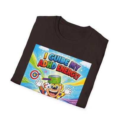 Potz™ Unisex Softstyle T-Shirt – "I Guide My ADHD Energy!" Graphic Tee | Smile Universe Collection