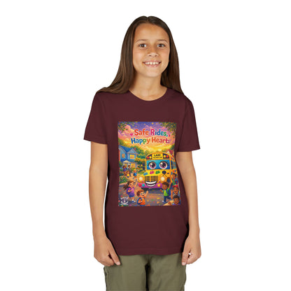 Lani™ Youth Short Sleeve Tee – "Safe Rides, Happy Hearts" Graphic