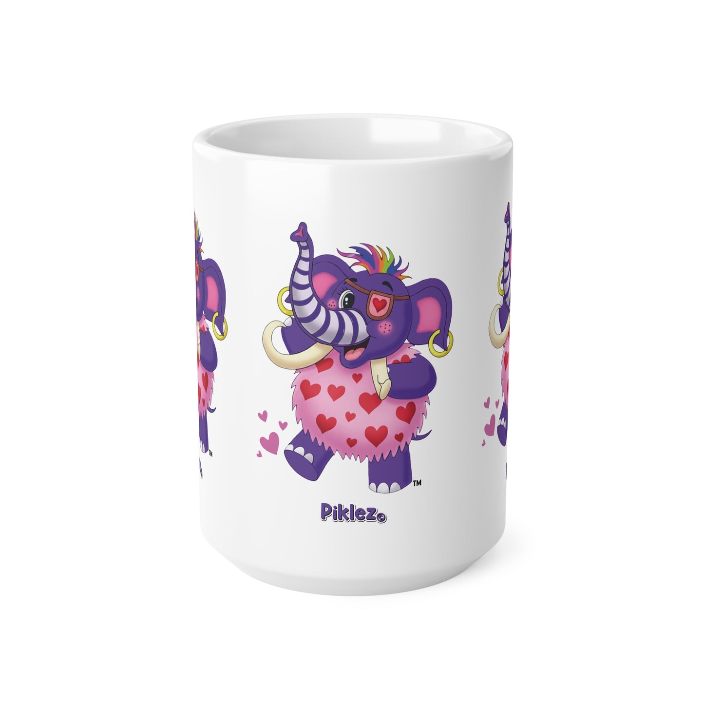 Piklez™ 11oz, 15oz Ceramic Coffee Cup – "Full of Love!" Graphic | Smile Universe Collection