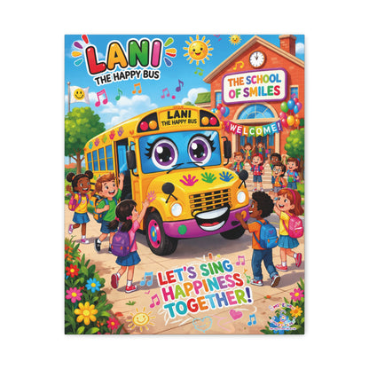 Lani™ Matte Canvas, Stretched 1.25" – "Let's Sing Happiness Together!" Graphic Wall Art