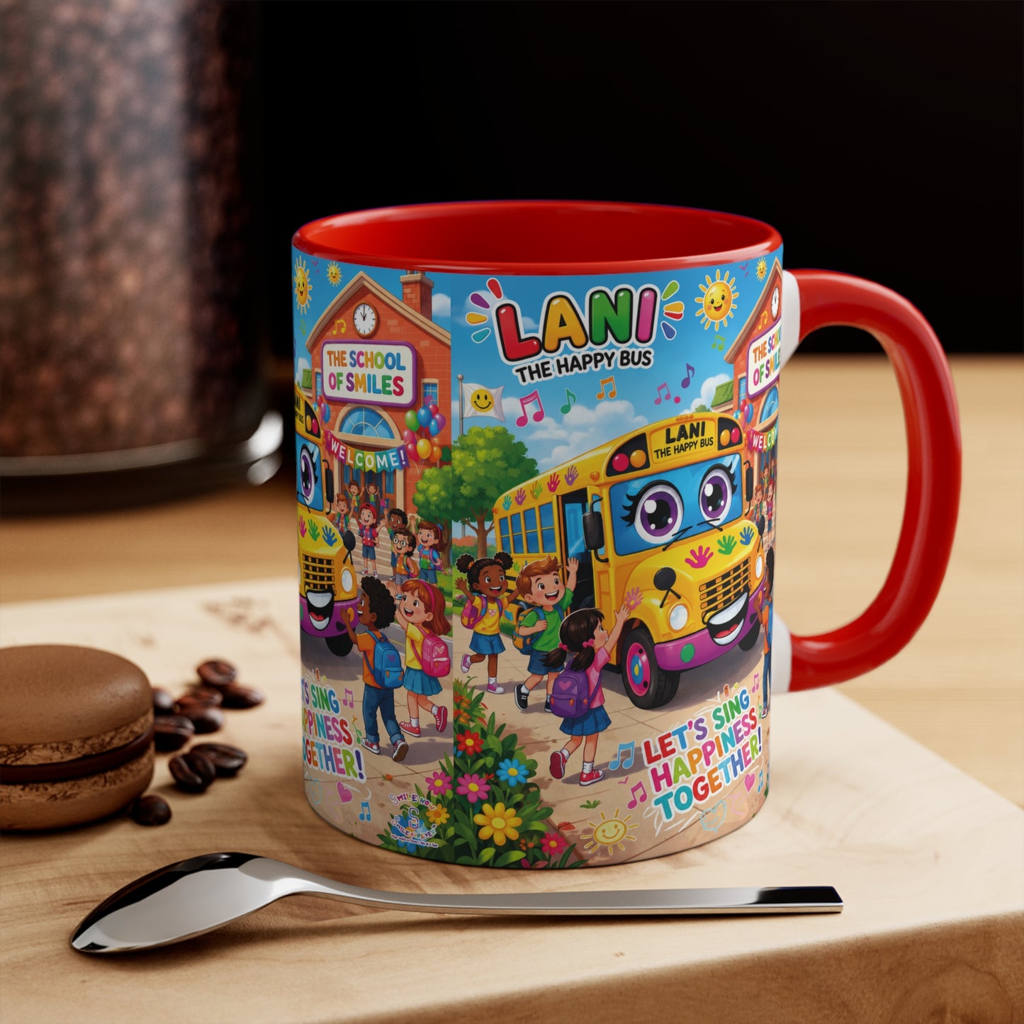 Lani™ Accent Mug – "Let's Sing Happiness Together!" Graphic