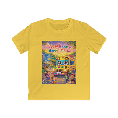 Lani™ Kids Softstyle Tee – "Safe Rides, Happy Hearts" Graphic