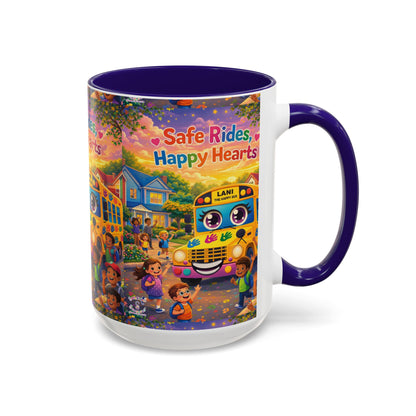 Lani™ Colorful Mug (11oz & 15oz) – "Safe Rides, Happy Hearts" Graphic