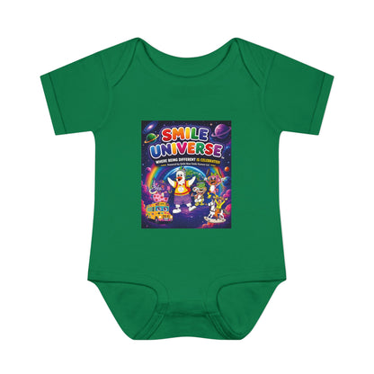 Smile Universe™ Infant Baby Rib Bodysuit – "Where Being Different is CELEBRATED!" Graphic