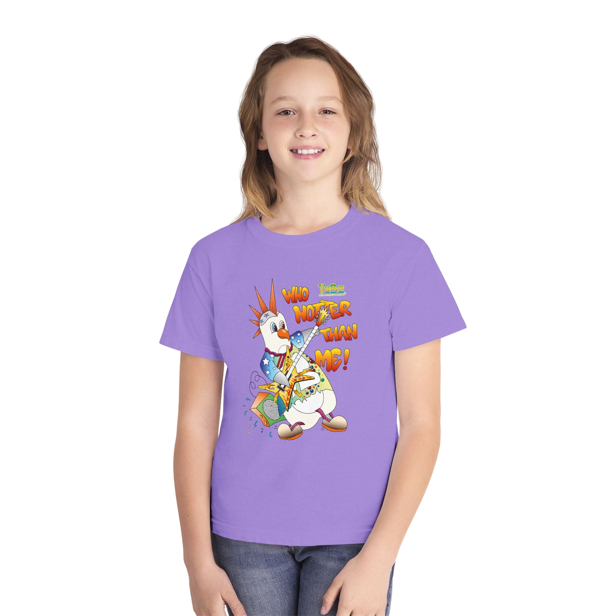 TuBz™ Rockstar Kids T-Shirt - "Who Hotter Than Me!" Graphic Tee | Smile Universe TuBz4Kidz Collection
