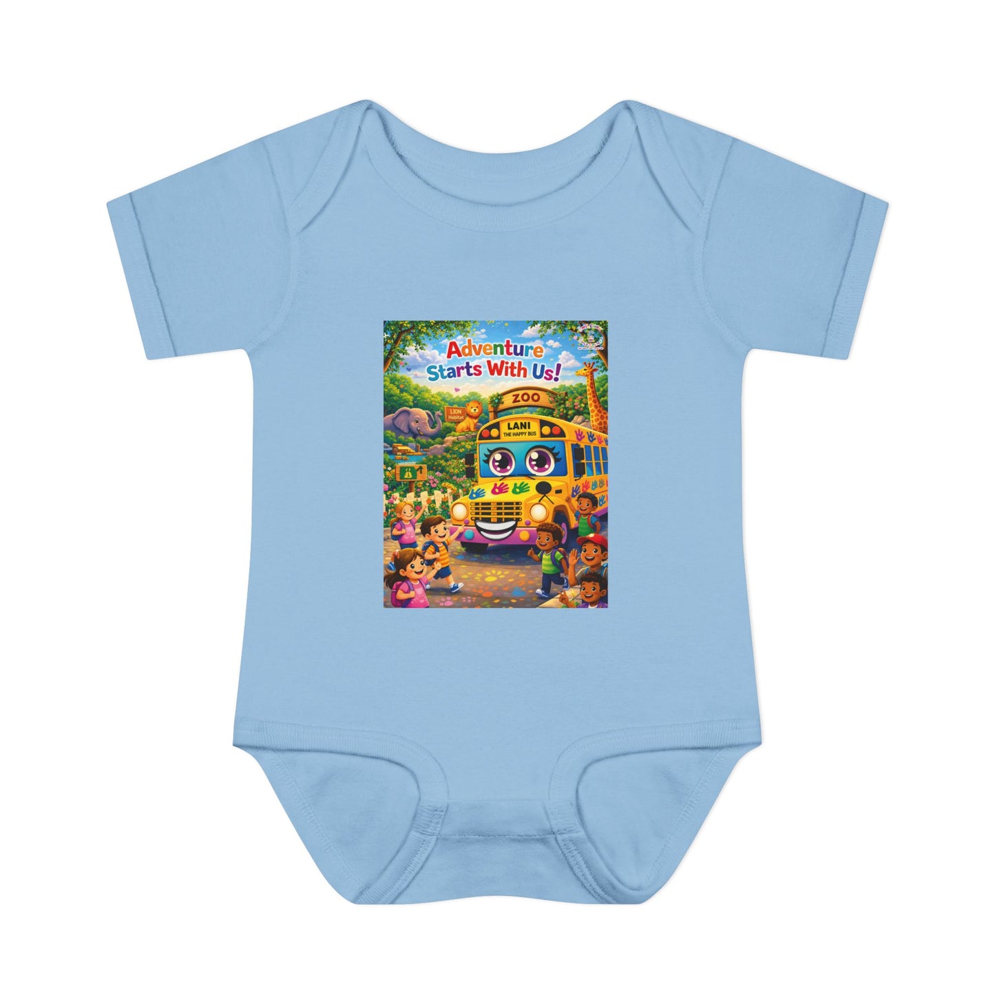 Lani™ Infant Baby Rib Bodysuit – "Adventure Starts With Us!" Graphic