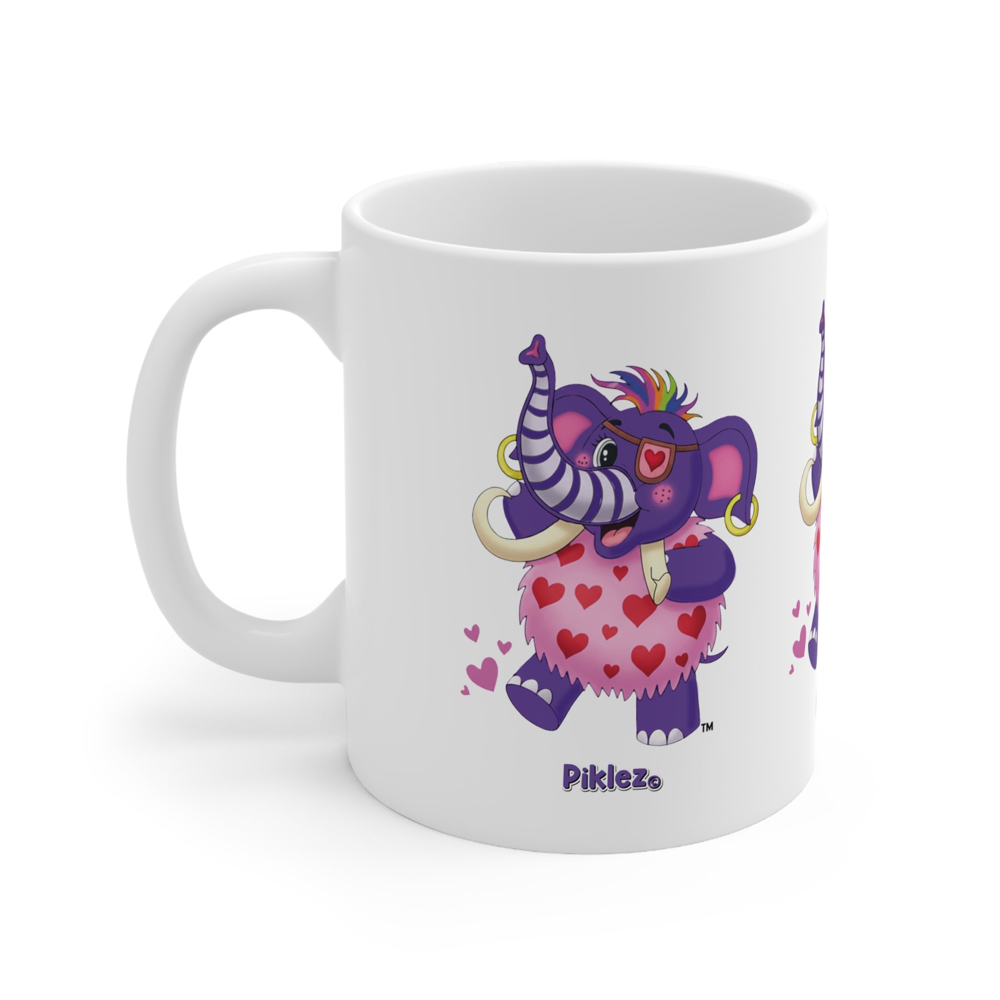 Piklez™ 11oz, 15oz Ceramic Coffee Cup – "Full of Love!" Graphic | Smile Universe Collection