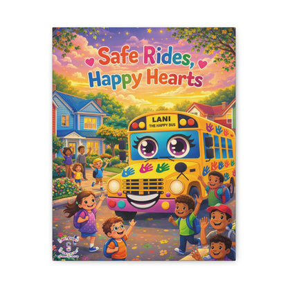 Lani™ Matte Canvas, Stretched 1.25" – "Safe Rides, Happy Hearts" Graphic Wall Art
