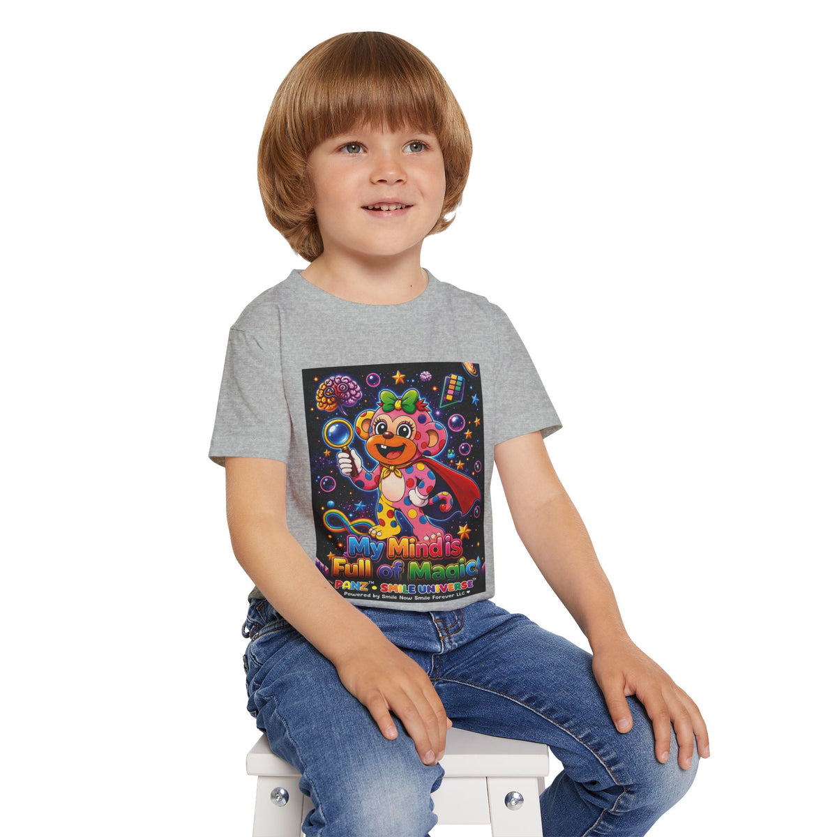 Panz™ Heavy Cotton™ Toddler T-Shirt – "My Mind is Full of Magic" Graphic | Smile Universe Collection