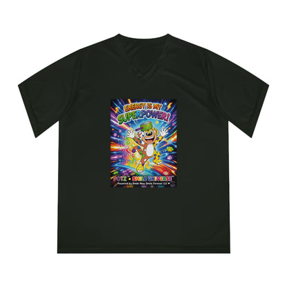 Potz™ Women's Performance V-Neck T-Shirt – "Energy is My Superpower!" Graphic Tee | Smile Universe Collection