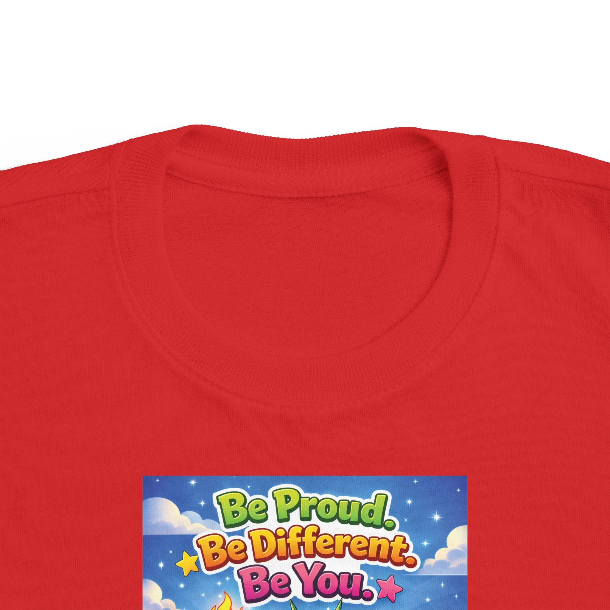 TuBz™ "Be Proud. Be Different. Be You." Kids T-Shirt - Inspirational Graphic Tee