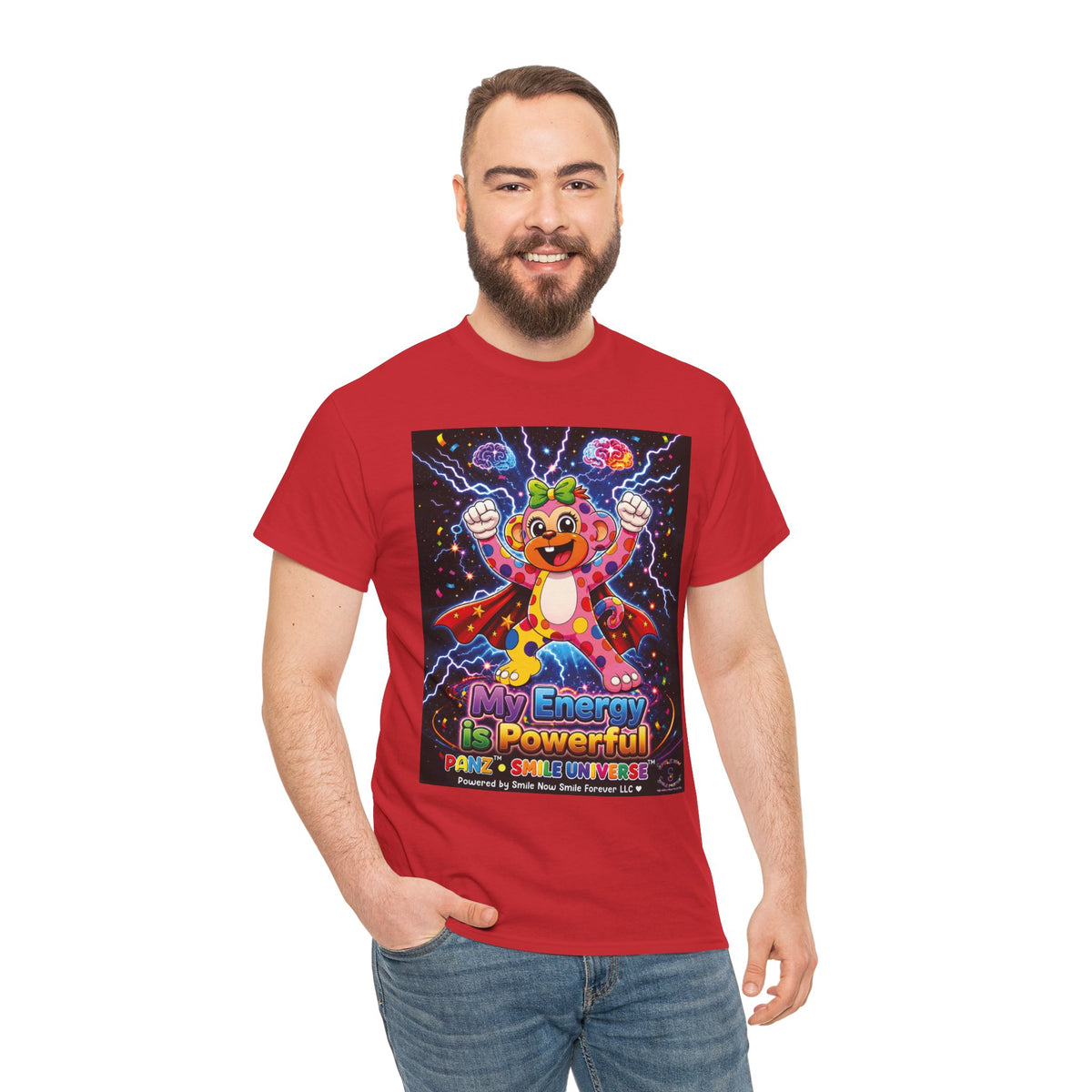 Panz™ Unisex Heavy Cotton™ Tee For Adult – "My Energy is Powerful" Graphic Tee | Smile Universe Collection