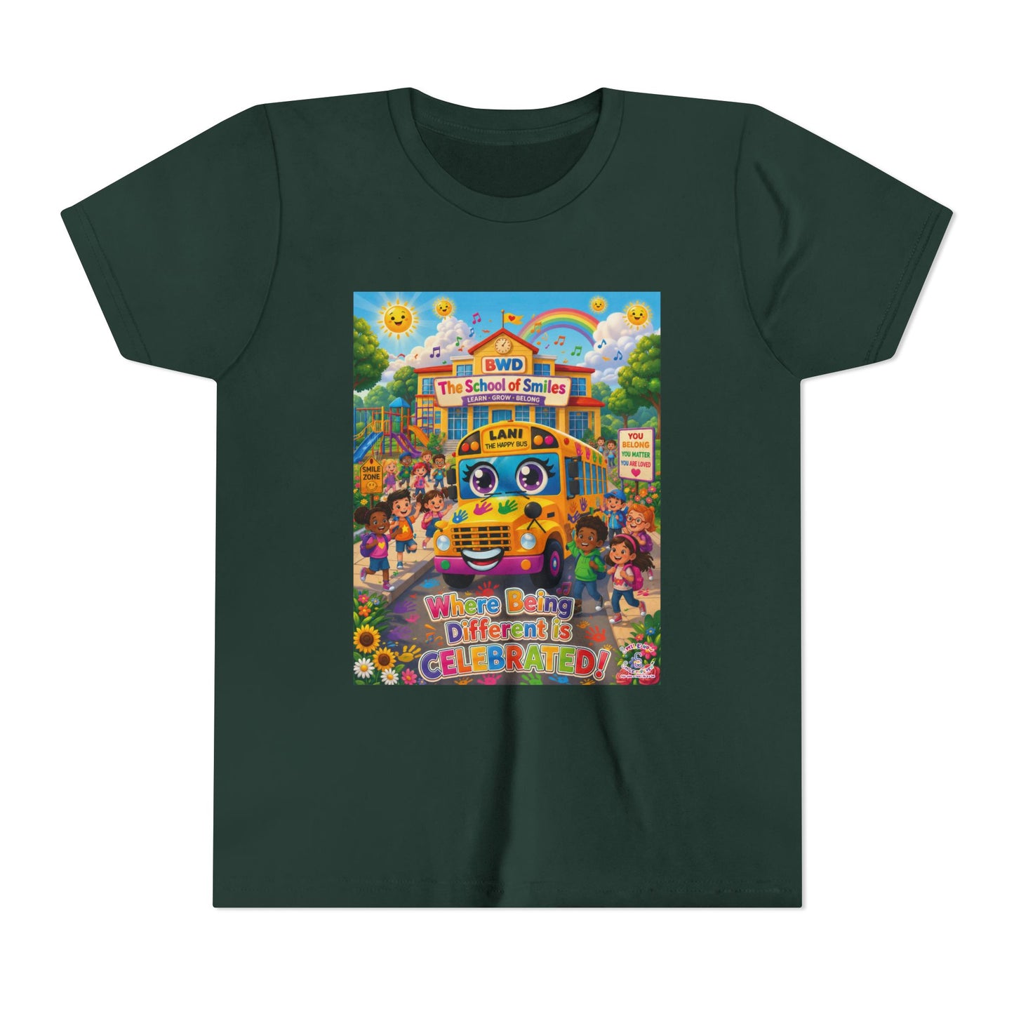 Lani™ Youth Short Sleeve Tee – "Where Being Different is CELEBRATED!" Graphic Shirt