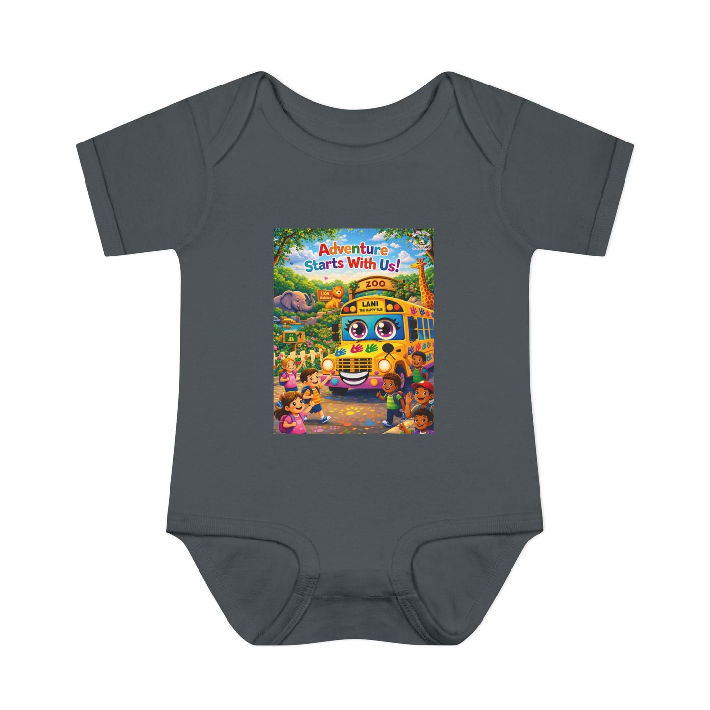 Lani™ Infant Baby Rib Bodysuit – "Adventure Starts With Us!" Graphic