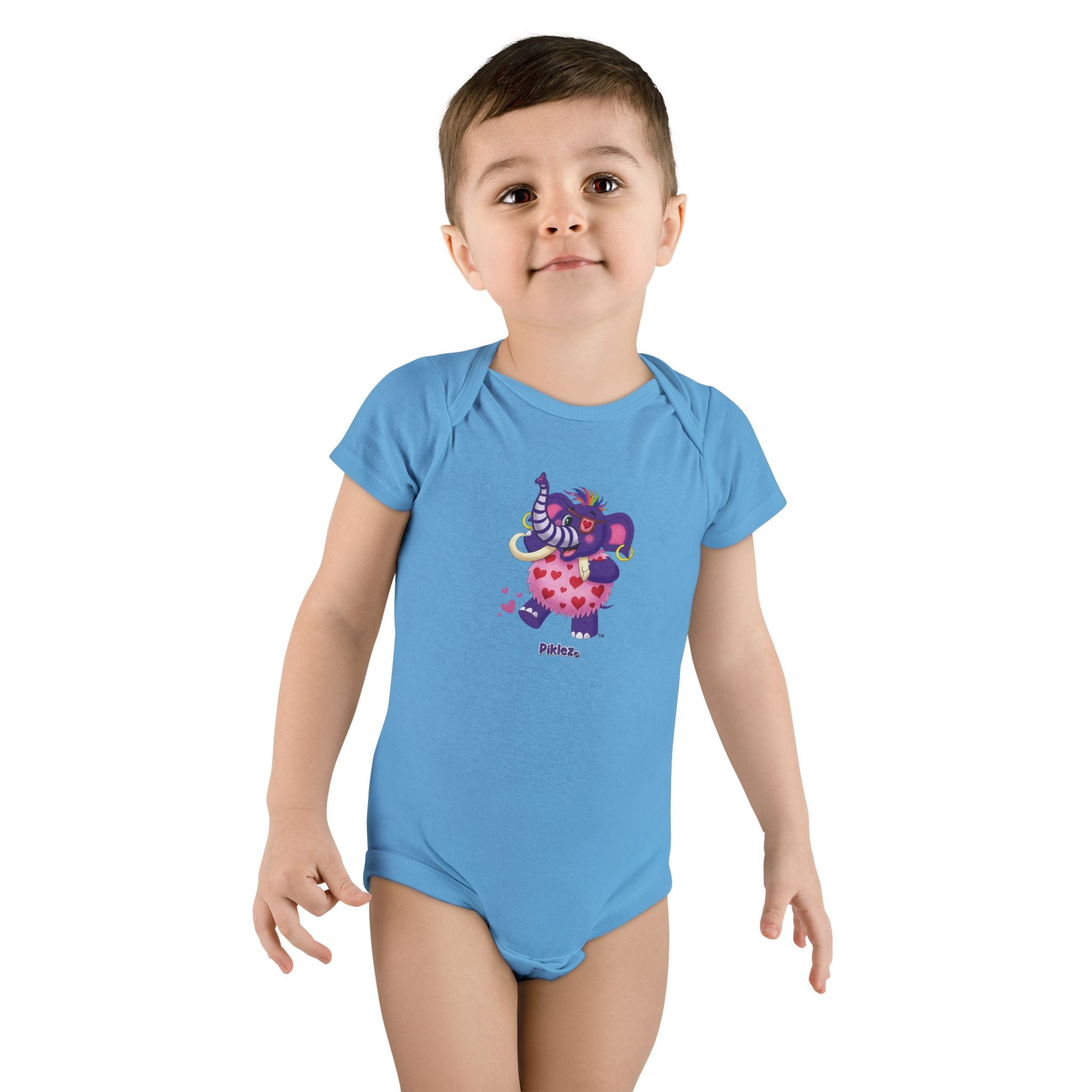 Piklez™ Baby Short Sleeve Onesie® – "Full of Love!" Graphic | Smile Universe Collection