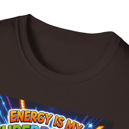 Potz™ Unisex Softstyle T-Shirt – "Energy is My Superpower!" Graphic Tee | Smile Universe Collection
