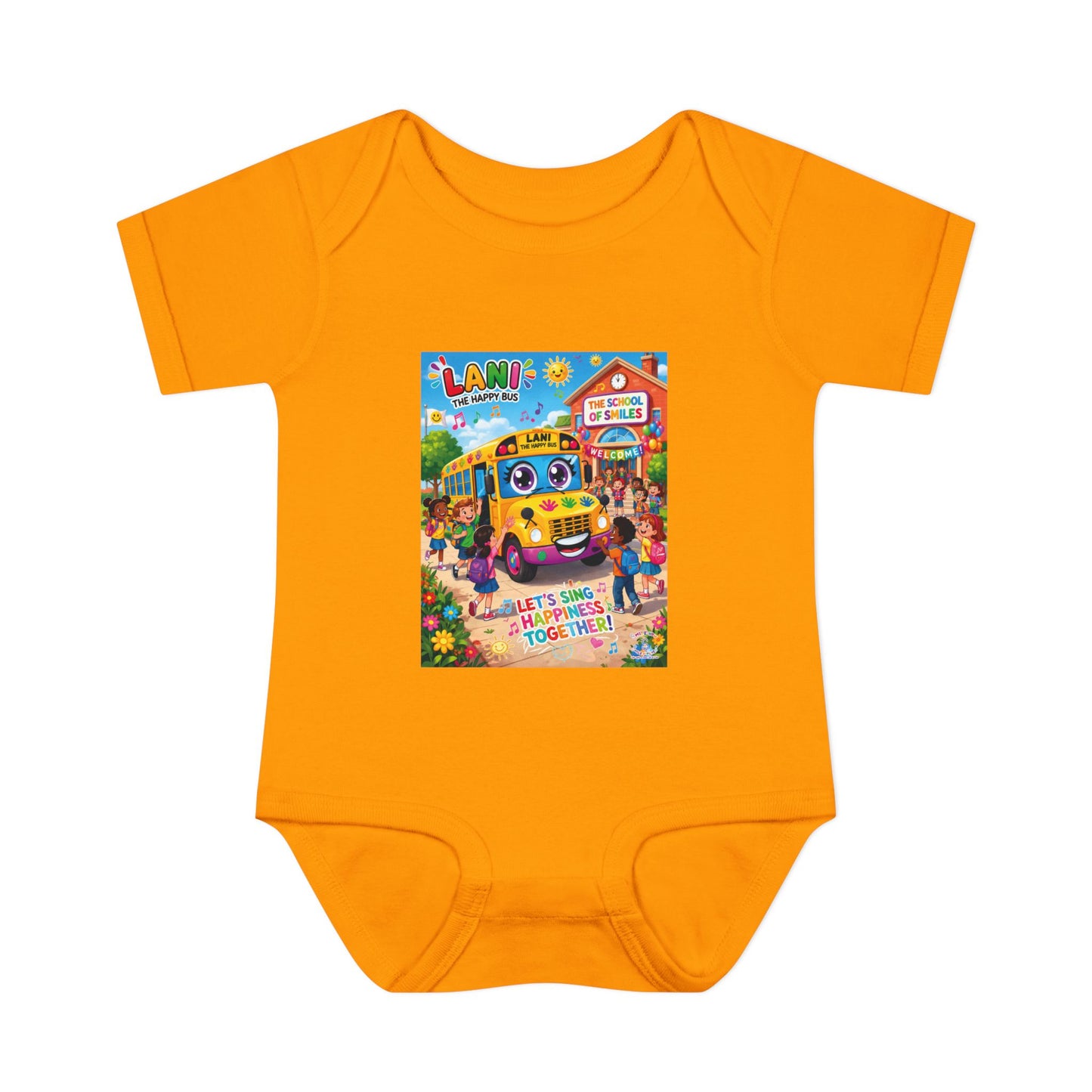 Lani™ Infant Baby Rib Bodysuit – "Let's Sing Happiness Together!" Graphic