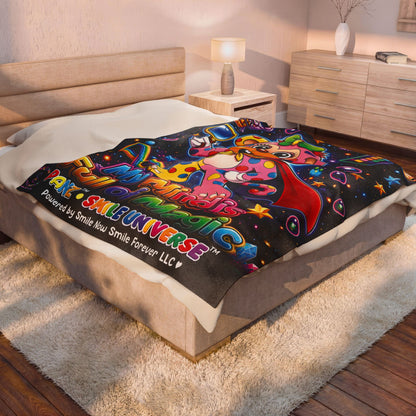 Panz™ Velveteen Plush Blanket – "My Mind is Full of Magic" Graphic | Smile Universe Collection