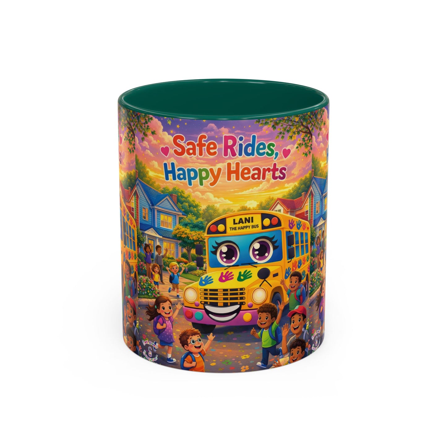 Lani™ Colorful Mug (11oz & 15oz) – "Safe Rides, Happy Hearts" Graphic