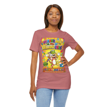 Potz™ Unisex Jersey Short Sleeve Tee – "My ADHD Brain is Full of Brilliant Ideas!" Graphic Tee | Smile Universe Collection