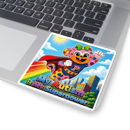 Panz™ Kiss-Cut Stickers – "My Autism is My Superpower" Graphic | Smile Universe Collection