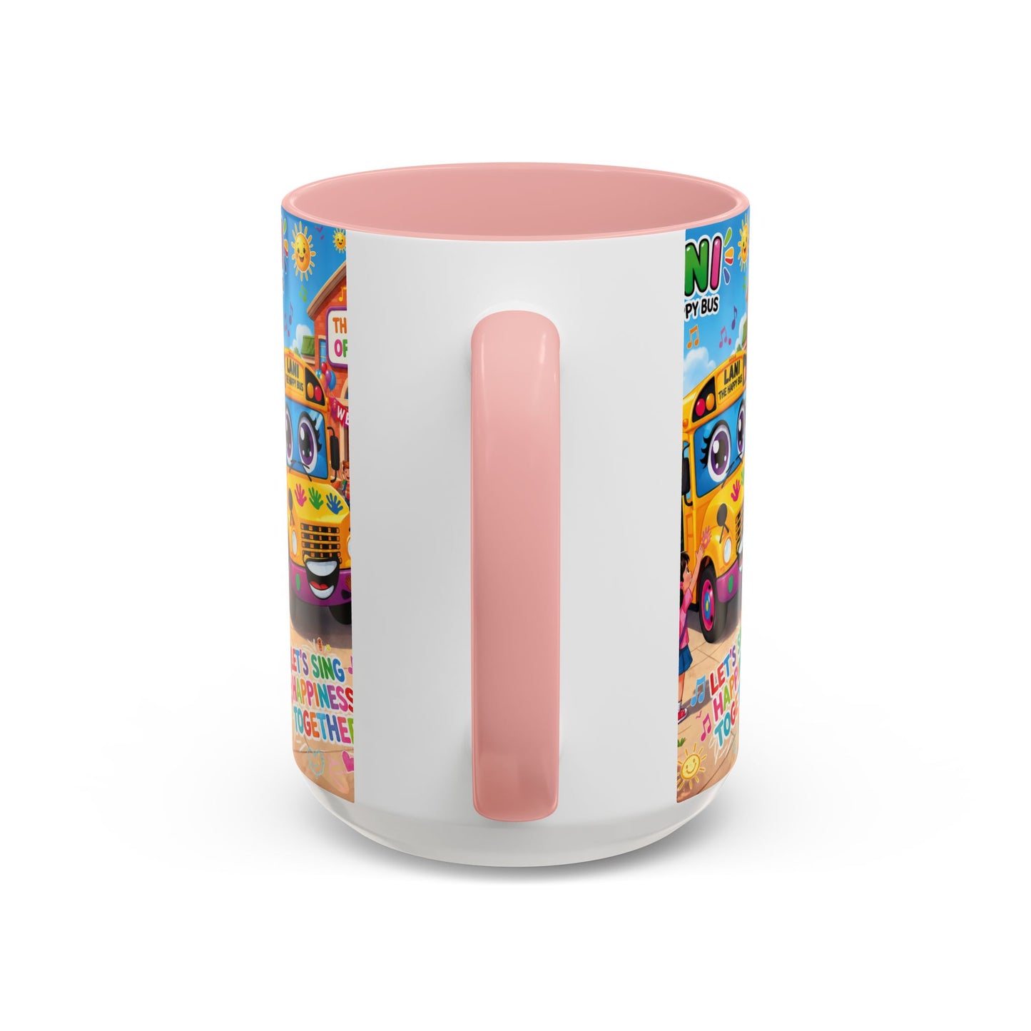 Lani™ Accent Coffee Mug (11oz & 15oz) – "Let's Sing Happiness Together!" Graphic