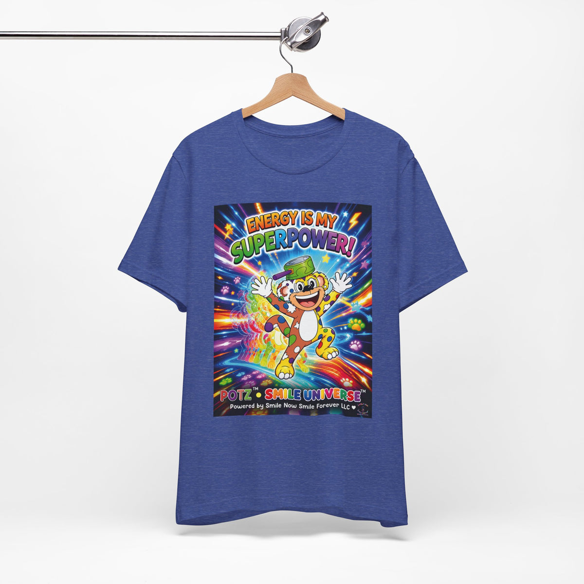 Potz™ Unisex Jersey Short Sleeve Tee – "Energy is My Superpower!" Graphic Tee | Smile Universe Collection