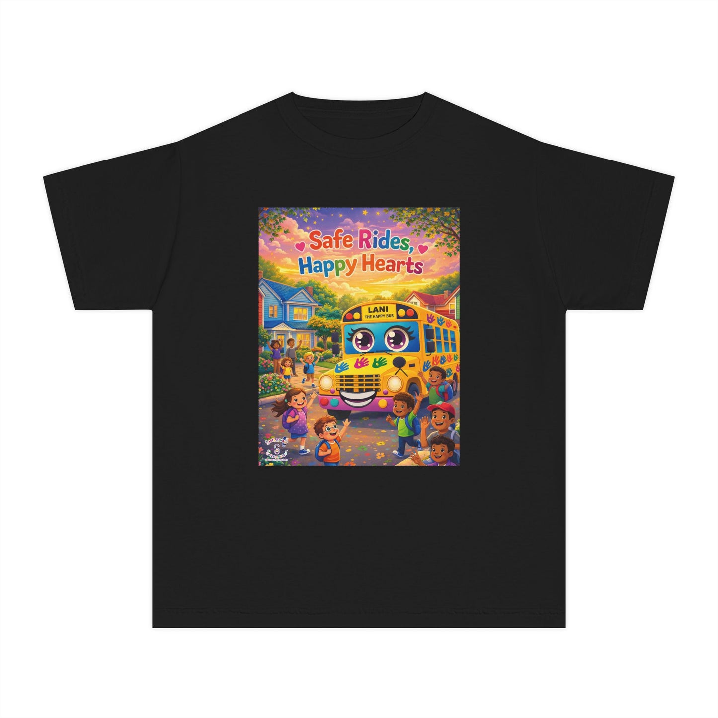 Lani™ Youth Midweight Tee – "Safe Rides, Happy Hearts" Graphic