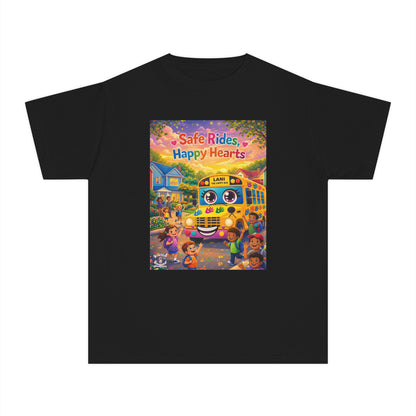 Lani™ Youth Midweight Tee – "Safe Rides, Happy Hearts" Graphic