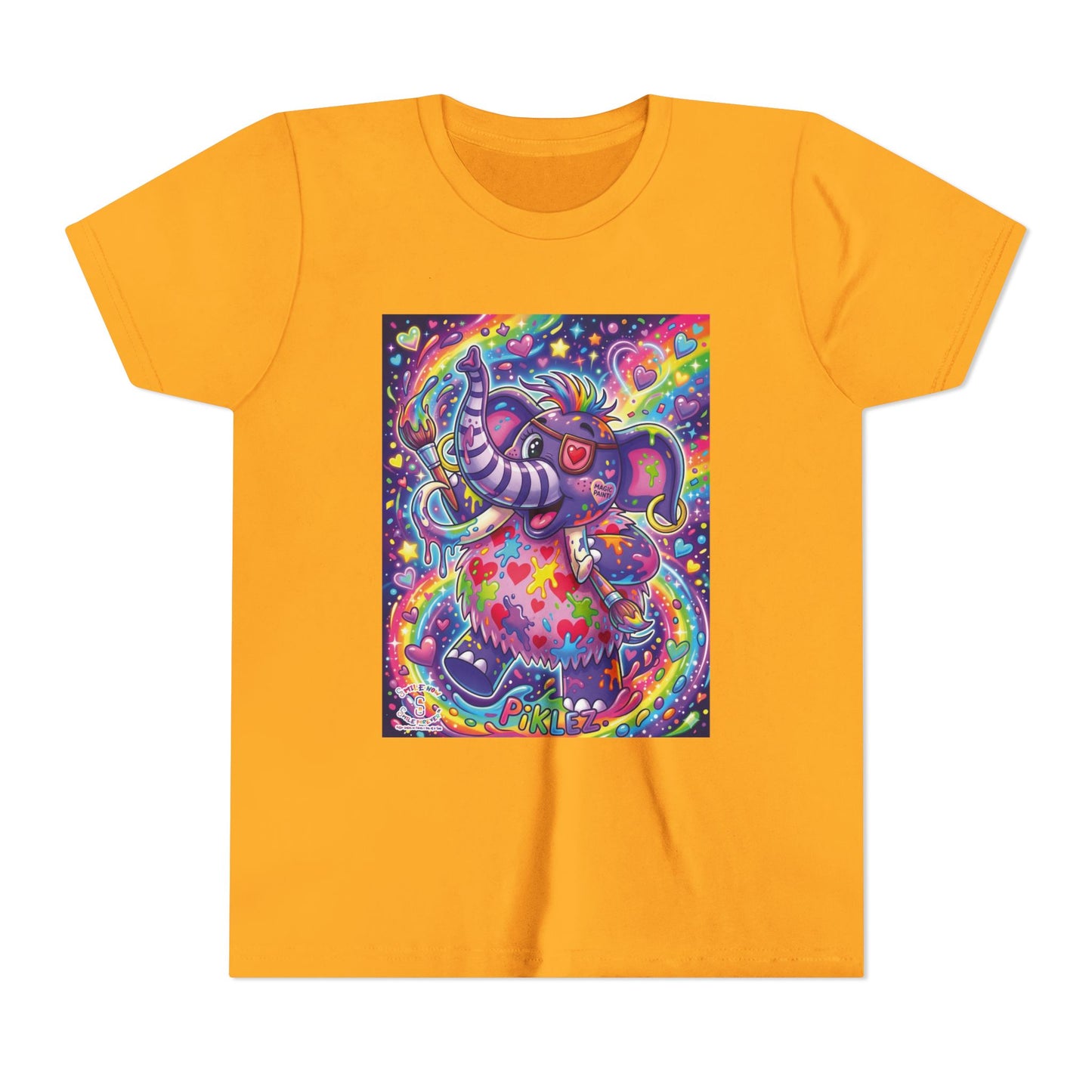 Piklez™ Youth Short Sleeve Tee – "Magic Paint!" Graphic Shirt | Smile Universe Collection