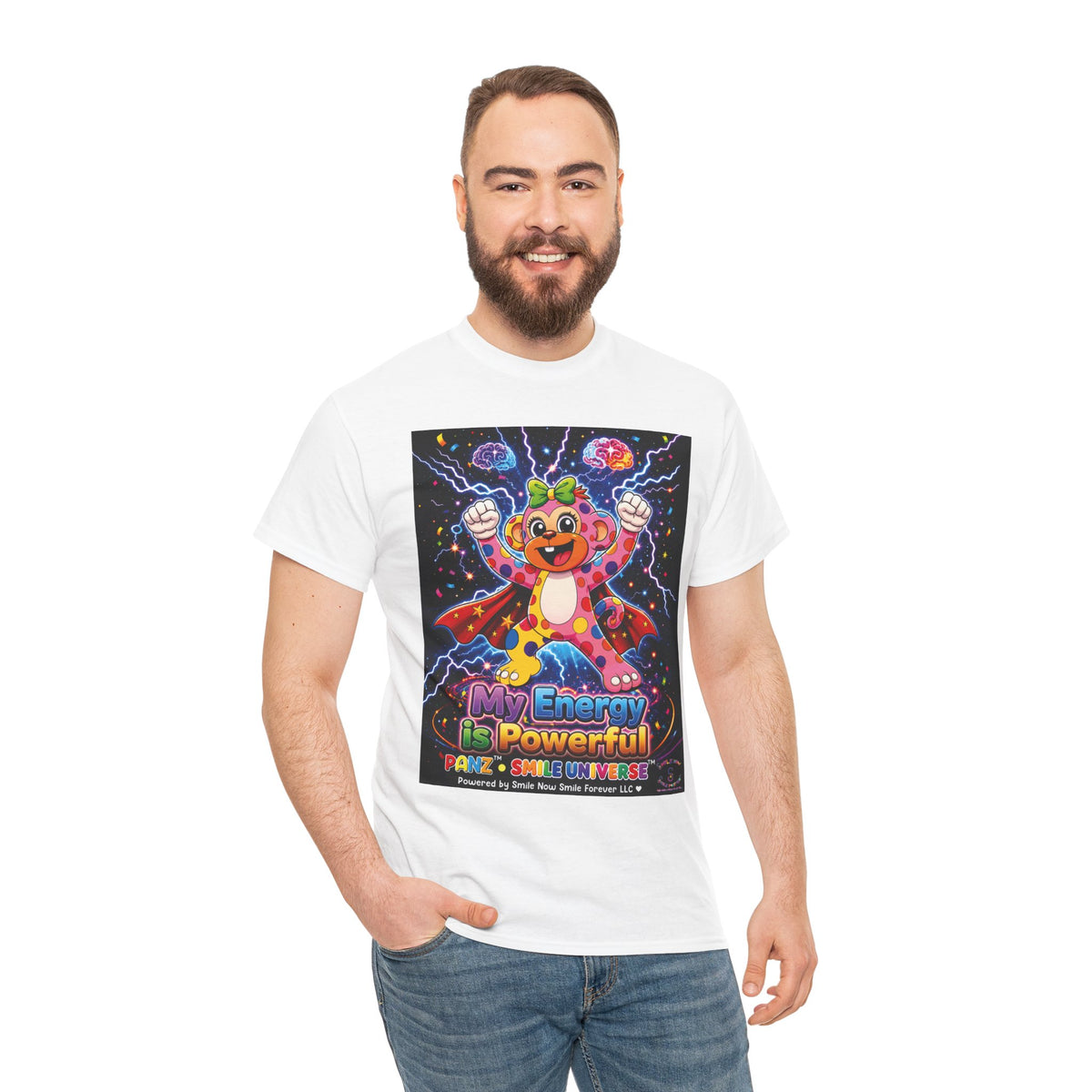 Panz™ Unisex Heavy Cotton™ Tee For Adult – "My Energy is Powerful" Graphic Tee | Smile Universe Collection