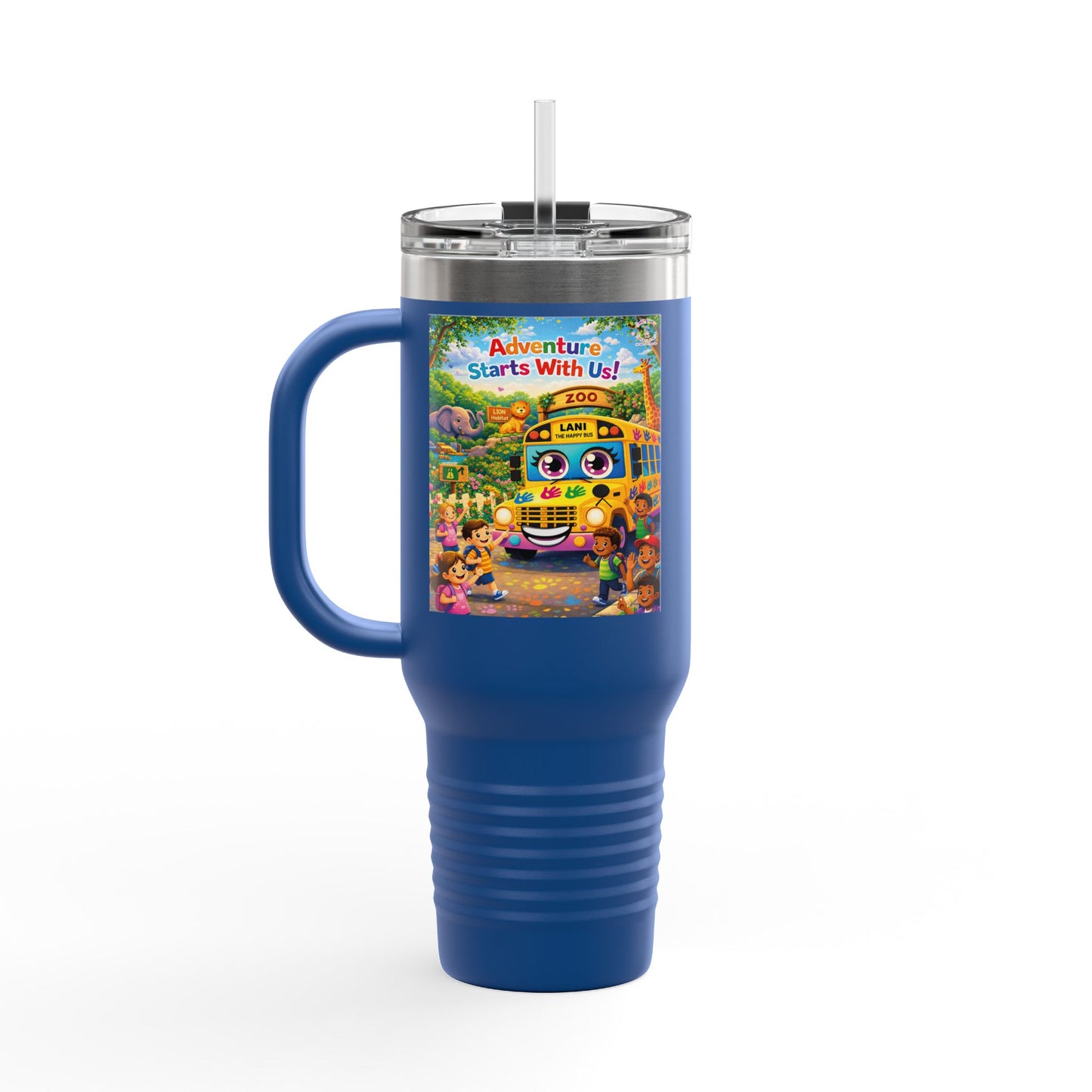 Lani™ 40oz Insulated Travel Mug – "Adventure Starts With Us!" Graphic