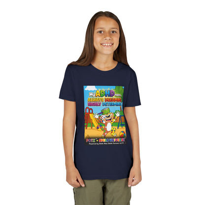 Potz™ Youth Short Sleeve Tee – "My ADHD Means Always Dreaming, Highly Determined" Graphic Tee | Smile Universe Collection
