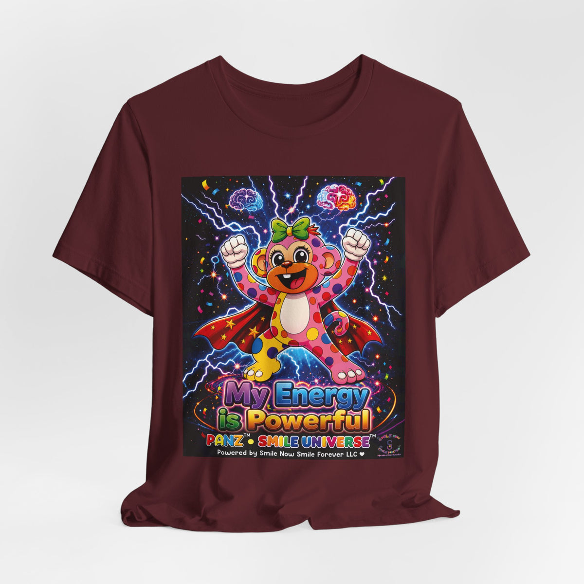 Panz™ Unisex Jersey Short Sleeve Tee For Adult– "My Energy is Powerful" Graphic Tee | Smile Universe Collection