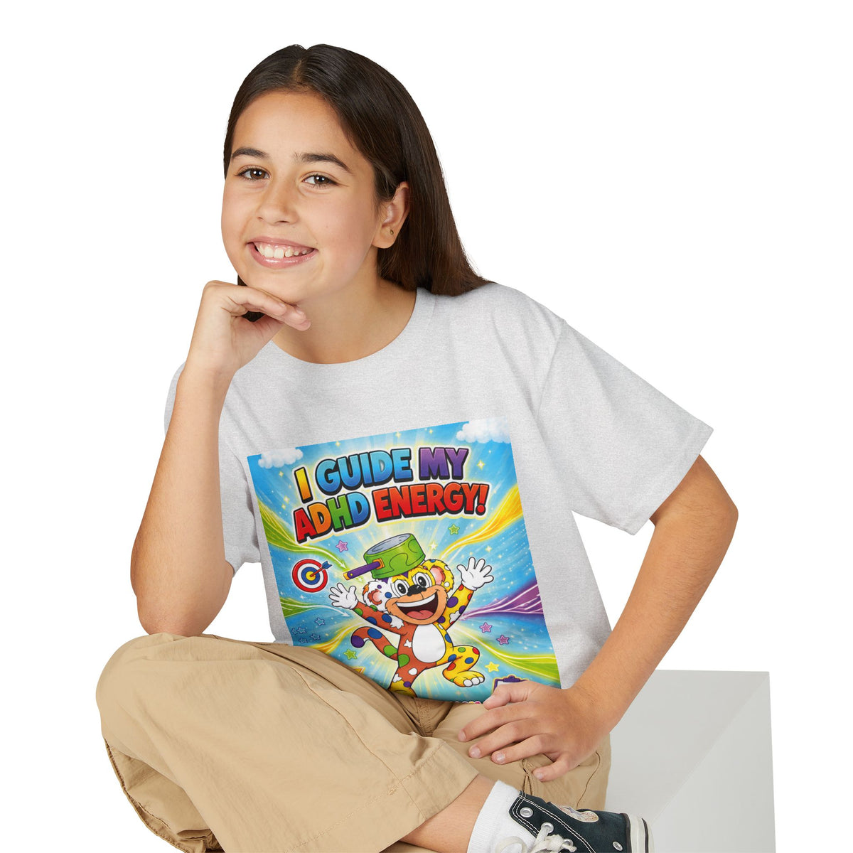 Potz™ Youth DryBlend® T-Shirt – "I Guide My ADHD Energy!" Graphic Tee | Smile Universe Collection