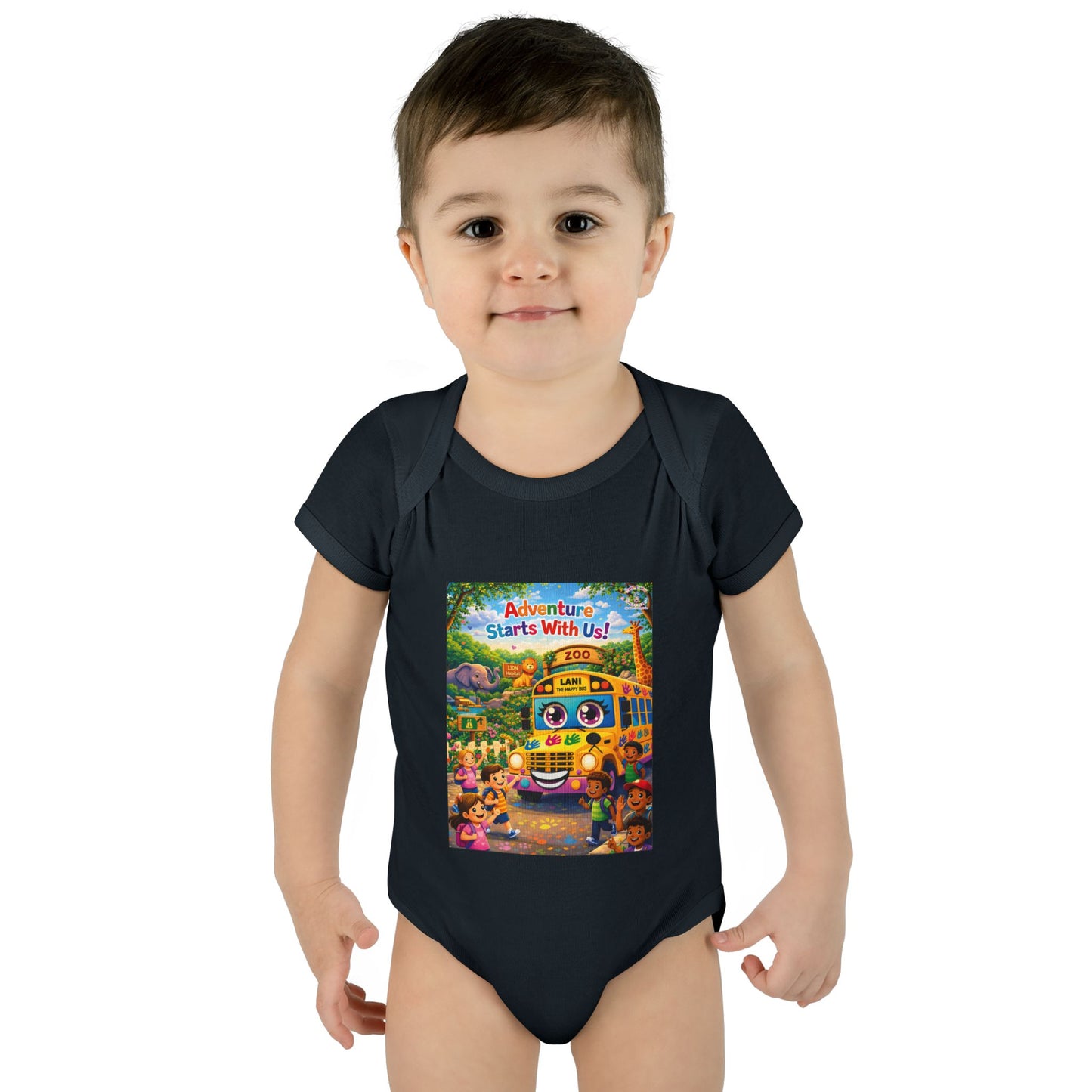 Lani™ Infant Baby Rib Bodysuit – "Adventure Starts With Us!" Graphic