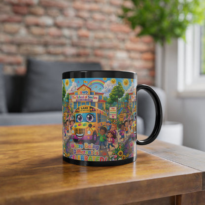 Lani™ Black Coffee Cup – "Where Being Different is CELEBRATED!" Graphic