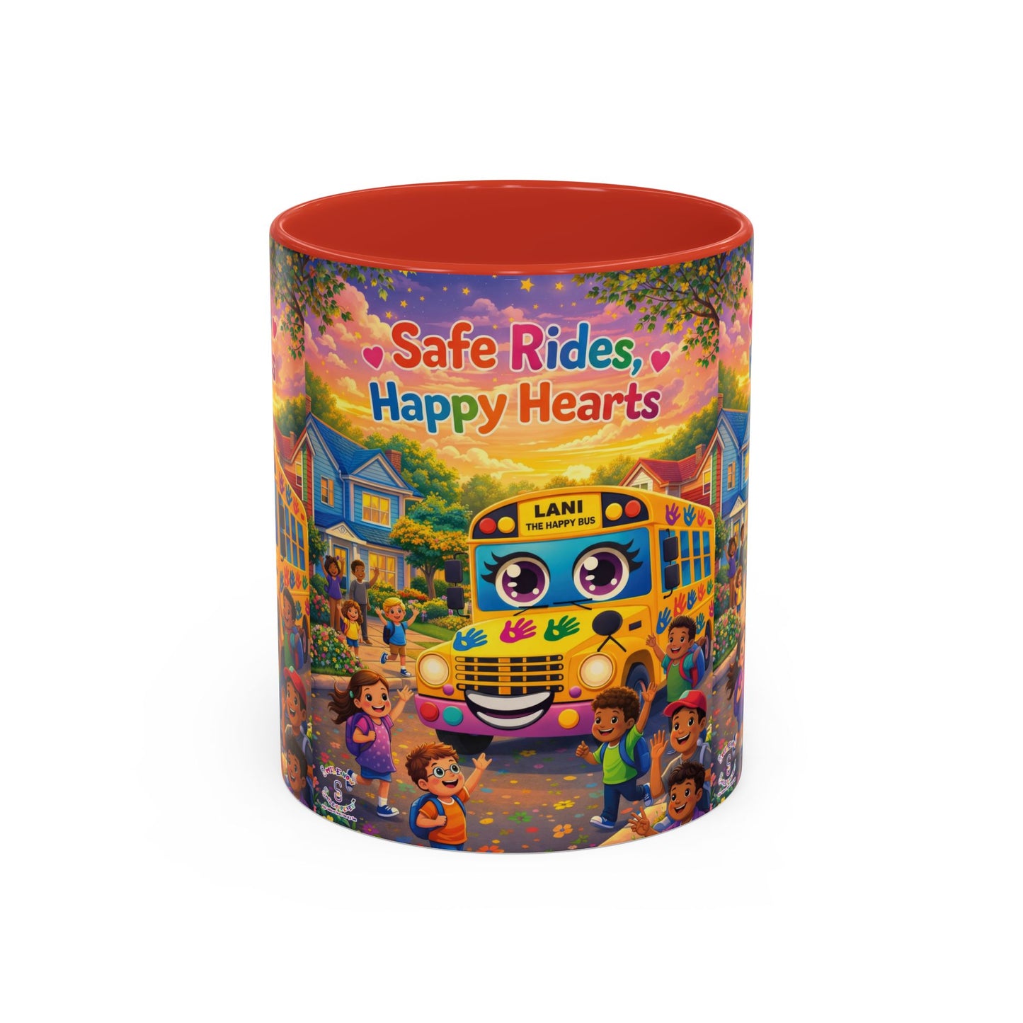 Lani™ Accent Coffee Mug (11oz & 15oz) – "Safe Rides, Happy Hearts" Graphic
