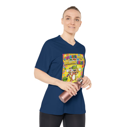 Potz™ Women's Performance V-Neck T-Shirt – "My ADHD Brain is Full of Brilliant Ideas!" Graphic Tee | Smile Universe Collection