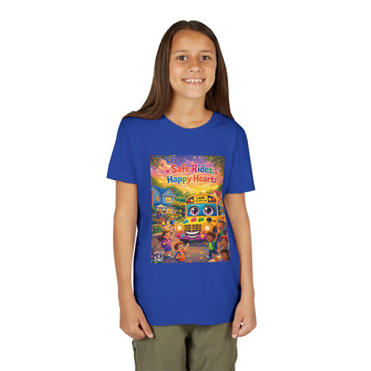 Lani™ Youth Short Sleeve Tee – "Safe Rides, Happy Hearts" Graphic