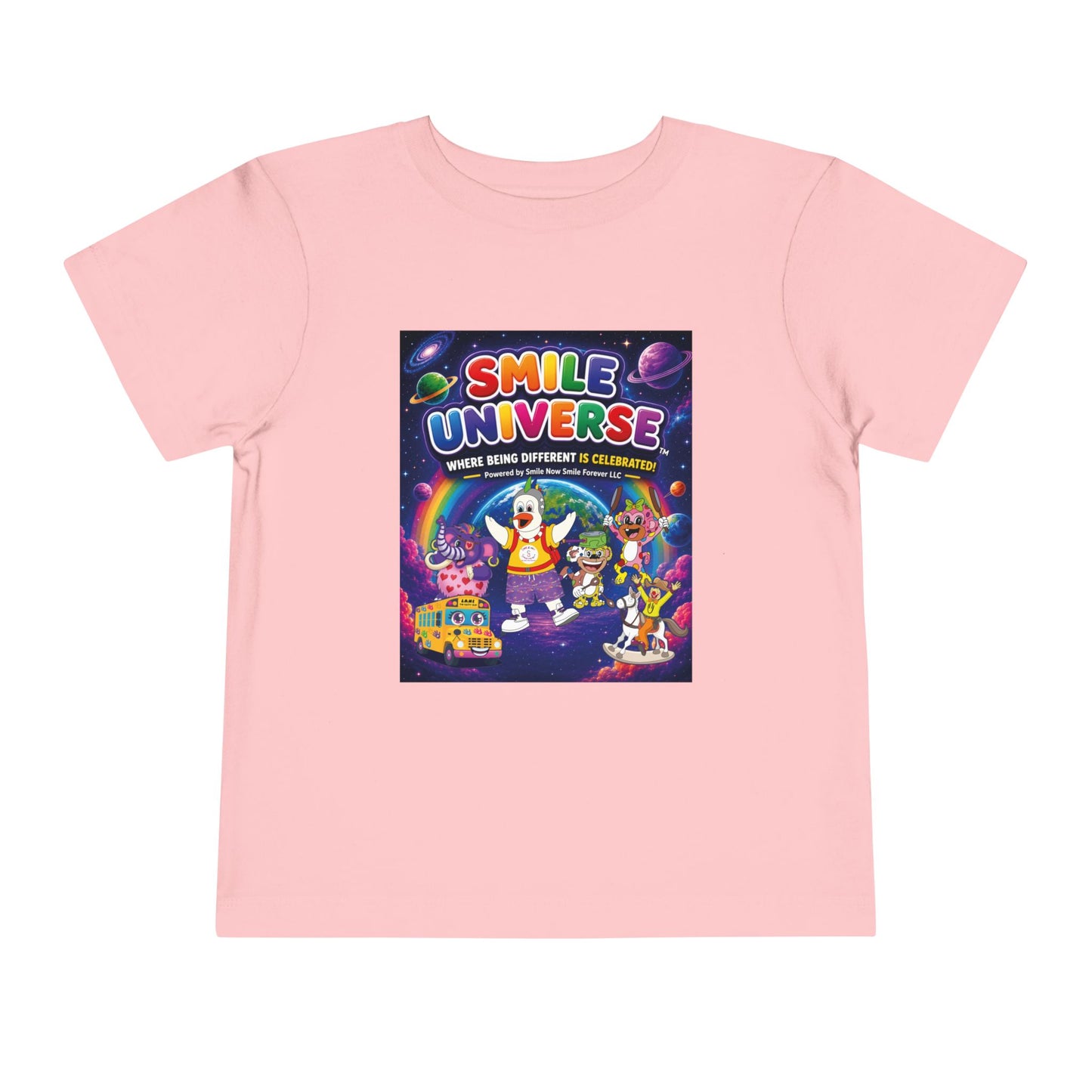 Smile Universe™ Toddler Short Sleeve Tee – "Where Being Different is CELEBRATED!" Graphic