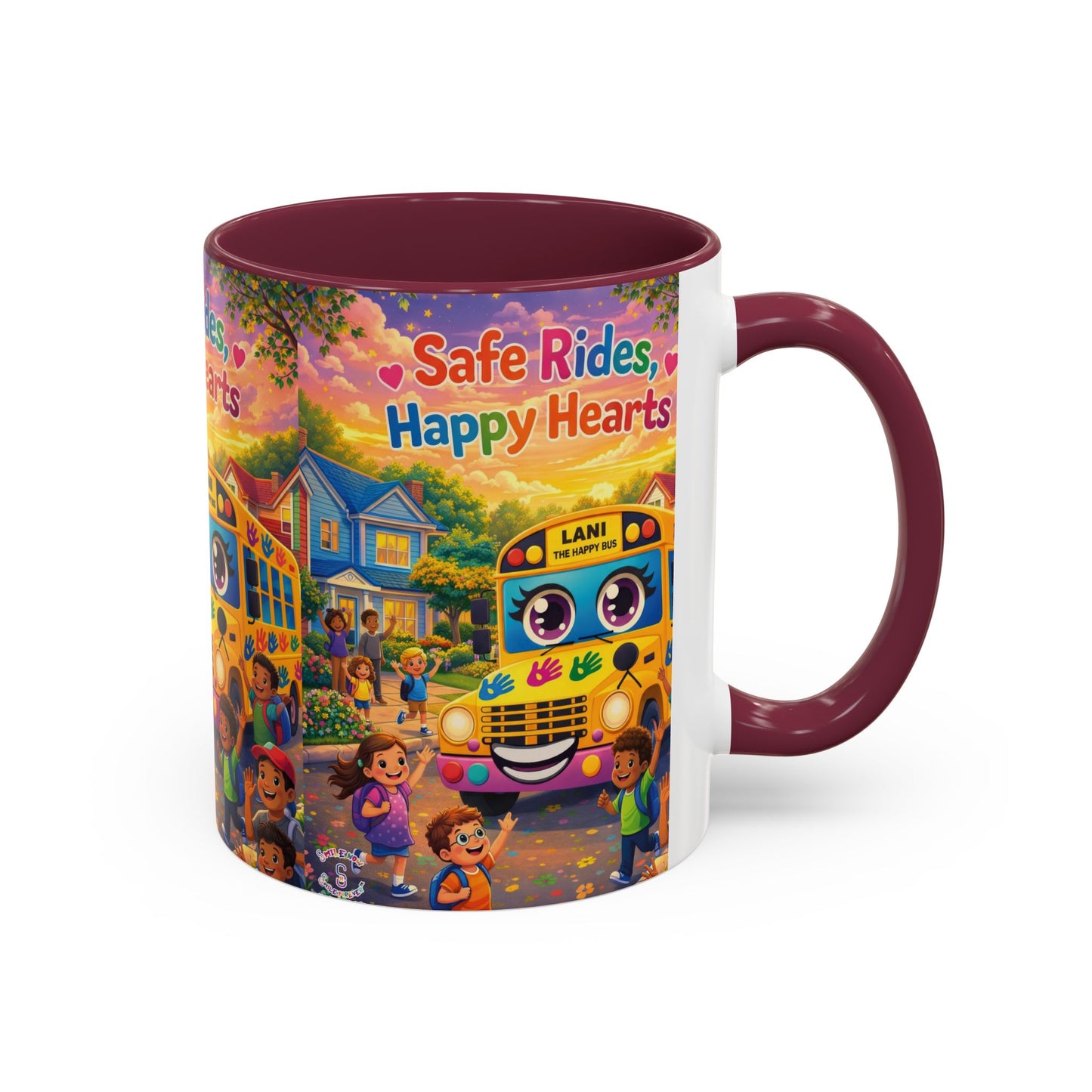 Lani™ Colorful Mug (11oz & 15oz) – "Safe Rides, Happy Hearts" Graphic