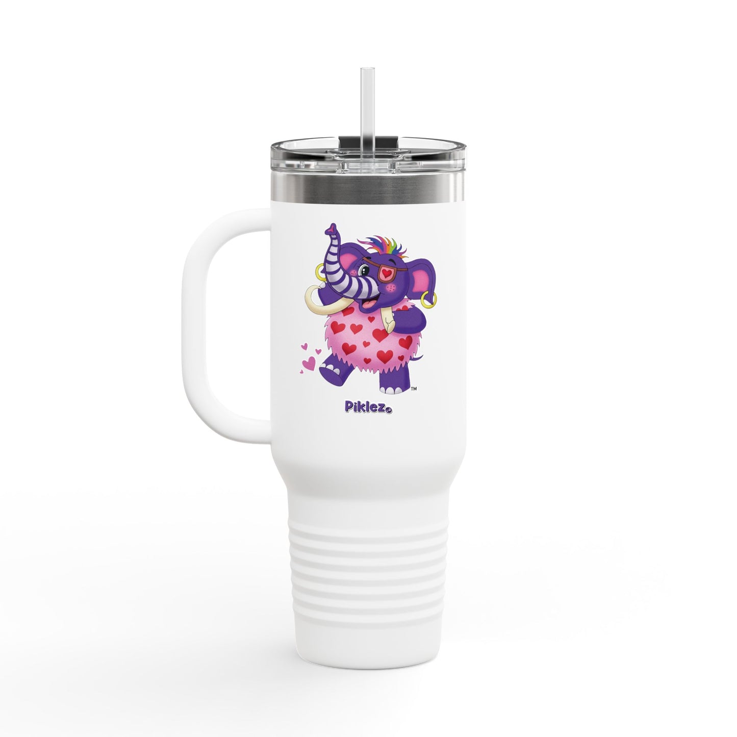 Piklez™ 40oz Insulated Travel Mug – "Full of Love!" Graphic | Smile Universe Collection