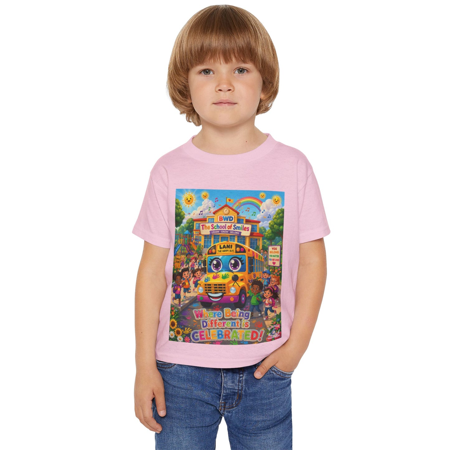 Lani™ Heavy Cotton™ Toddler T-Shirt – "Where Being Different is CELEBRATED!" Graphic Shirt