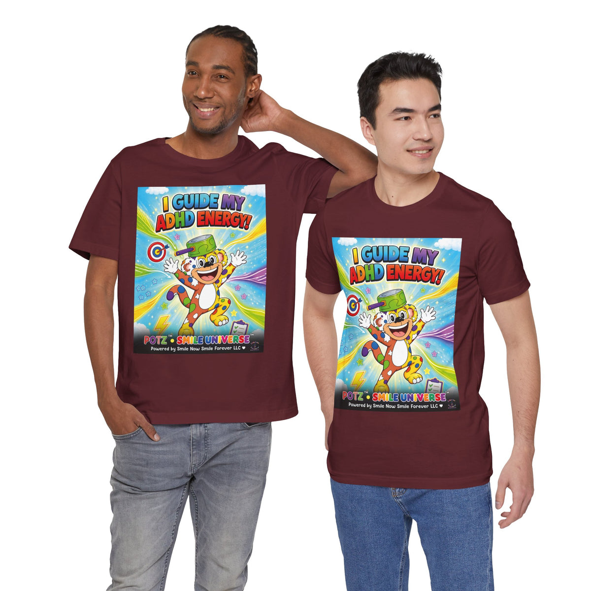 Potz™ Unisex Jersey Short Sleeve Tee – "I Guide My ADHD Energy!" Graphic Tee | Smile Universe Collection