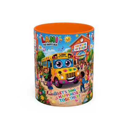 Lani™ Accent Coffee Mug (11oz & 15oz) – "Let's Sing Happiness Together!" Graphic