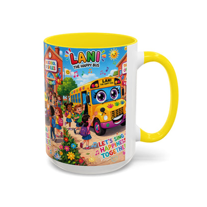 Lani™ Accent Coffee Mug (11oz & 15oz) – "Let's Sing Happiness Together!" Graphic